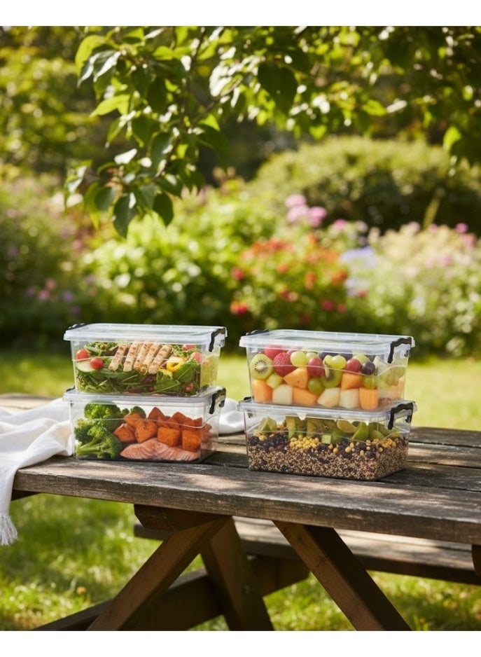 فافيلا طقم علب بلاستيك متعدد الاستخدامات-4 قطعة جودة عالية - سعة1.2 لتر - Image 3